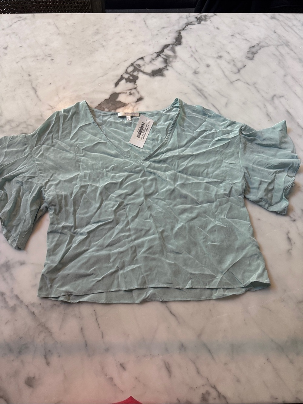 Lavender Brown Light Aqua V-Neck Crop Top